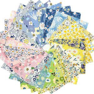 Vintage Floral Precut Fabrics for Quilting 10x10 Print Cotton Quilt Fabric Squar